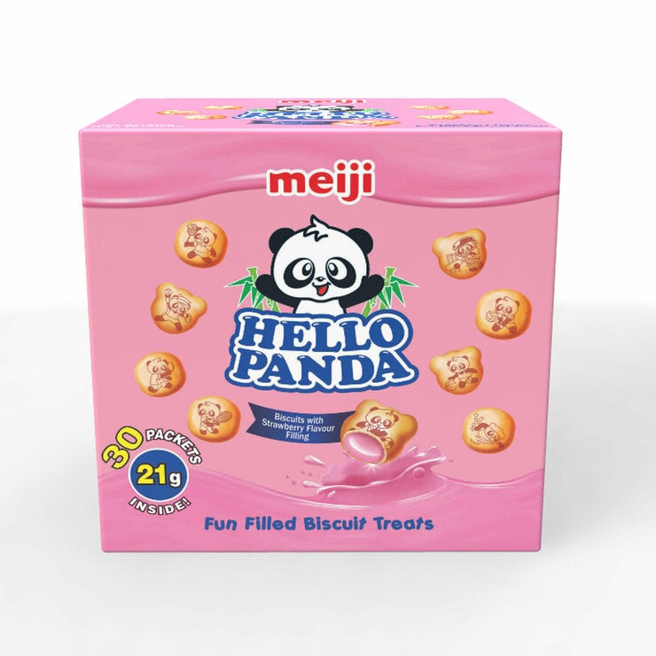 Hello Panda strawberry filled biscuits 30x21g, imported from the UK
