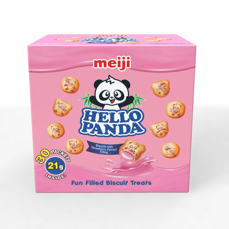 Hello Panda strawberry filled biscuits 30x21g, imported from the UK