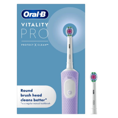 Oral-B Pro Vitality purple electric toothbrush, imported from the UK