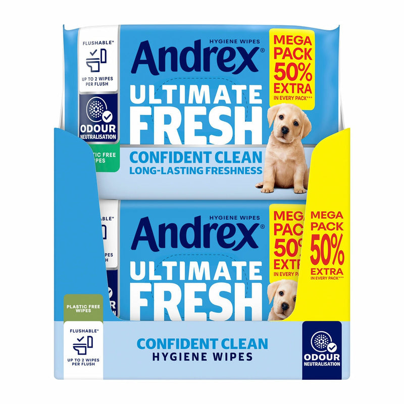 Andrex odour control moist toilet wipes, 10 x 56 pack - British product