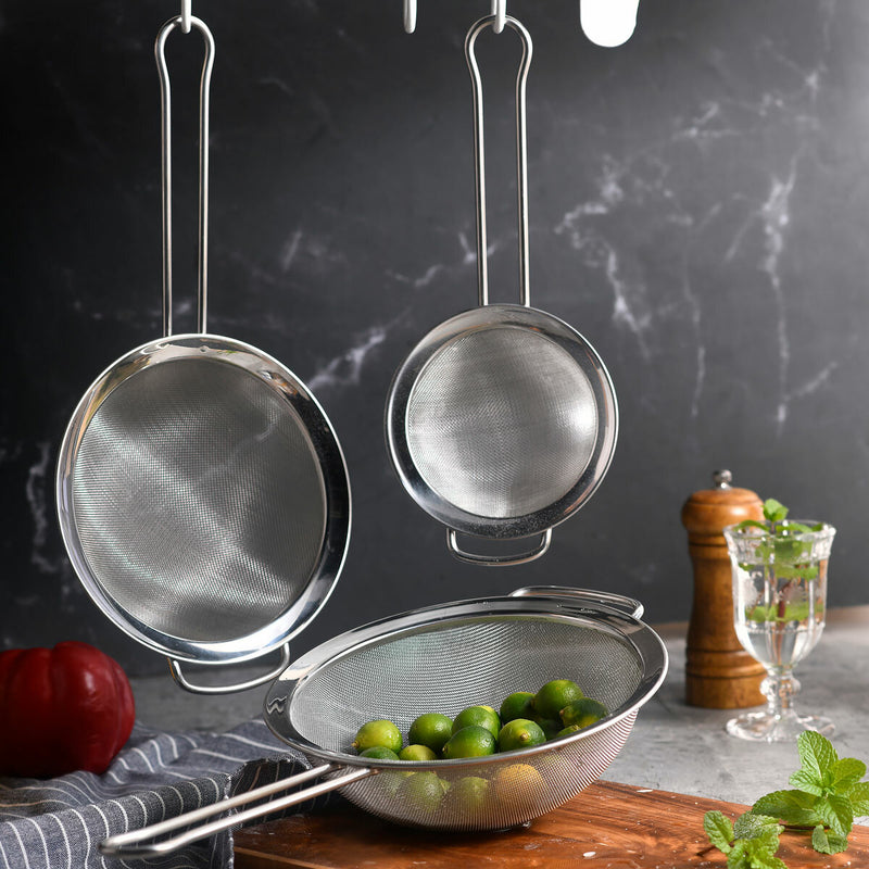 MIU stainless steel mesh strainer 3 piece set, UK version