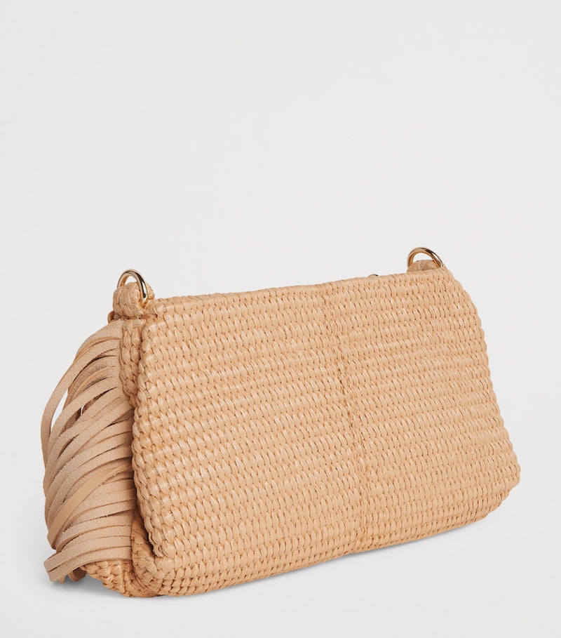 Maje raffia Miss M clutch bag H11cm x W22cm - British product