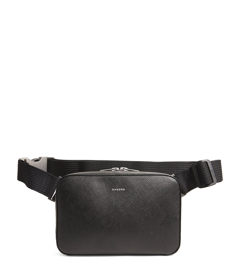 Sandro Paris small recycled leather cross-body bag, imported from the UK