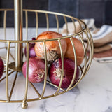 Over & Back 2-tier basket brushed gold - British product