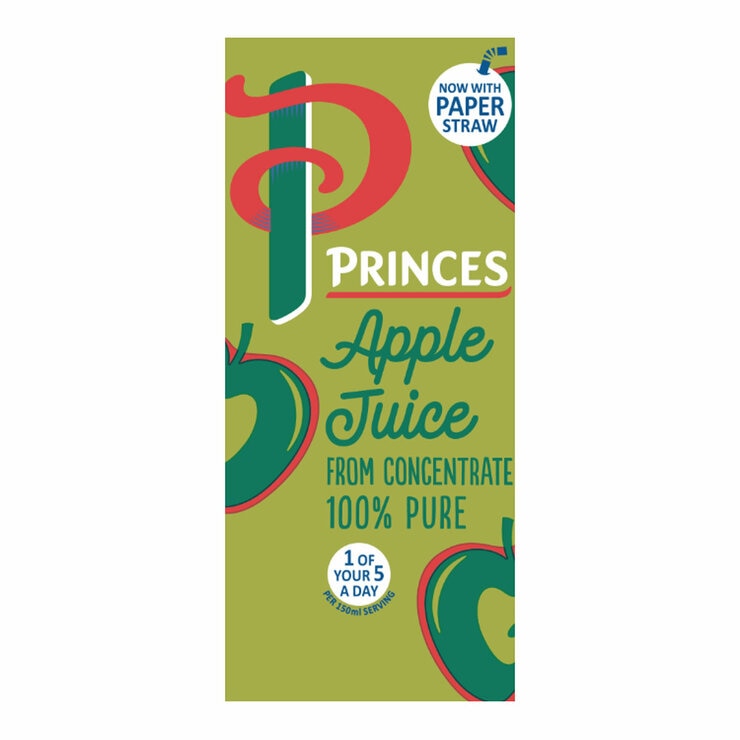 Princes apple juice 24x200ml cartons, imported from the UK
