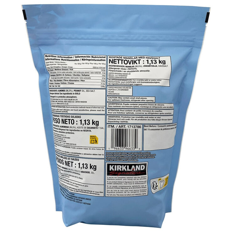 Kirkland Signature oil roasted almonds with sea salt 1.13kg - British product