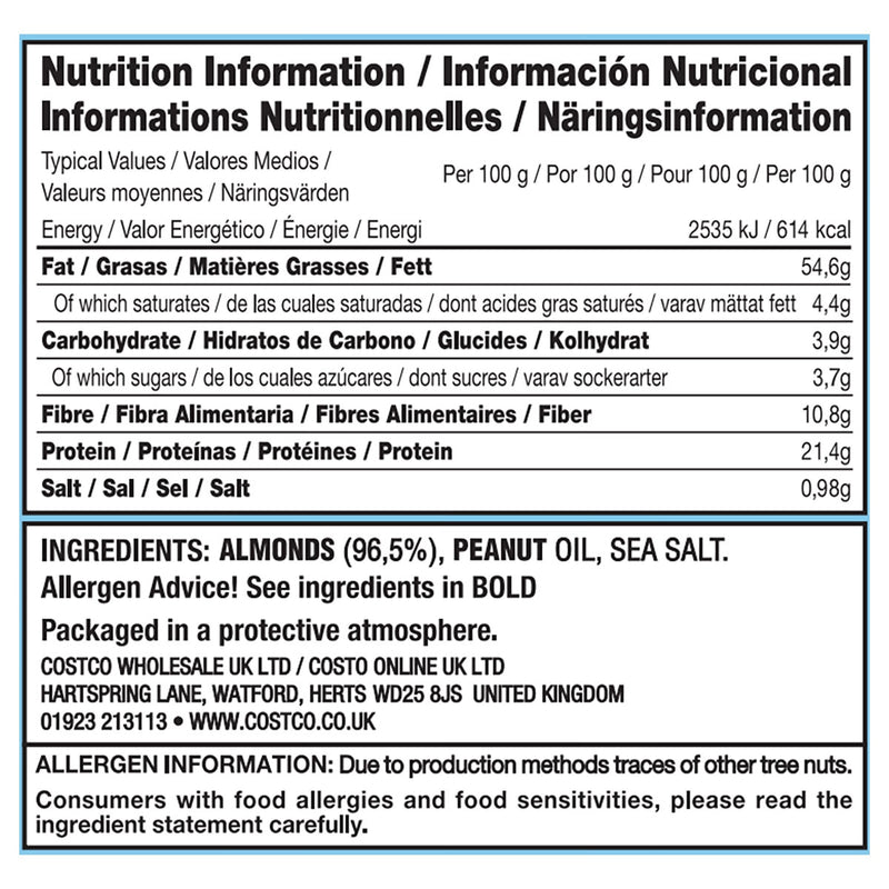 Kirkland Signature oil roasted almonds with sea salt 1.13kg - British product