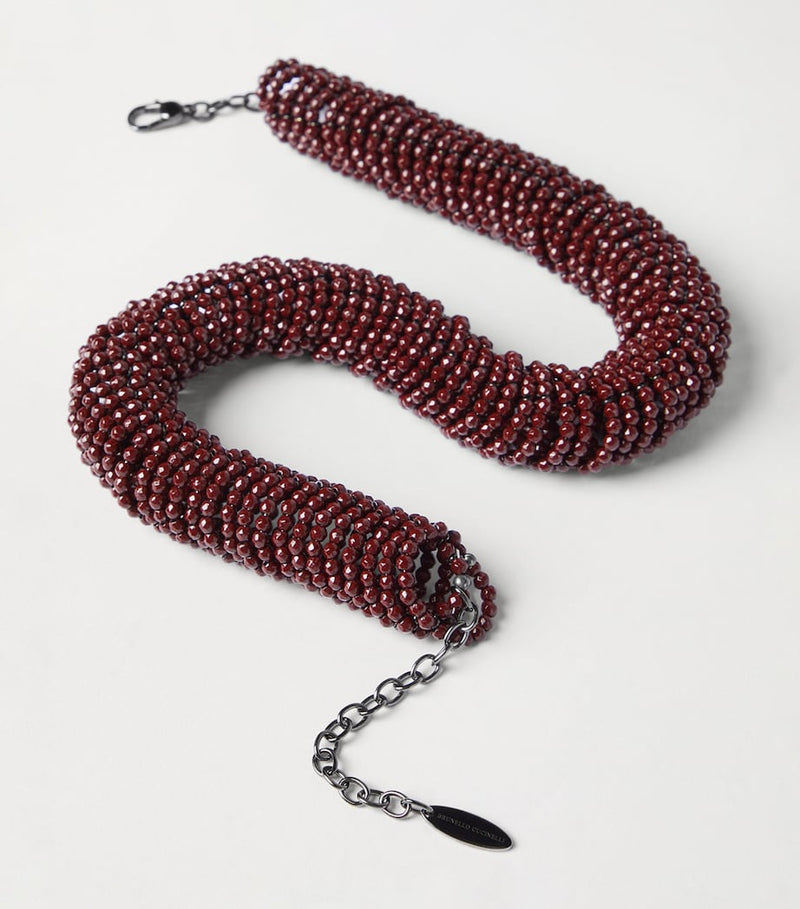 Brunello Cucinelli hematite and sterling silver necklace 43cm, imported from the UK