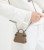 Brunello Cucinelli small suede top-handle bag monili detailing, UK version
