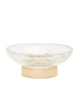 Harrods Cracked Crystal Soap Dish with Solid Brass Gold-Plated Base- Buy online at McGrocer