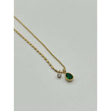 SVNX teardrop necklace emerald green diamante pendant, UK version