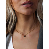 SVNX teardrop necklace emerald green diamante pendant, UK version