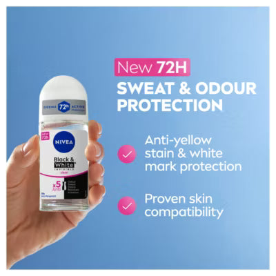 Nivea Black & White deodorant 50ML, imported from the UK