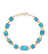 Harrods Jacquie Aiche Yellow Gold and Turquoise Bezel Bracelet- Buy online at McGrocer
