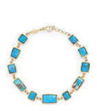 Jacquie Aiche yellow gold turquoise bezel bracelet, imported from the UK
