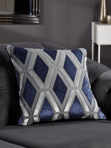 Next Navy Blue Collection Luxe Velvet Geo Cushion 50 x 50cm- Buy online at McGrocer
