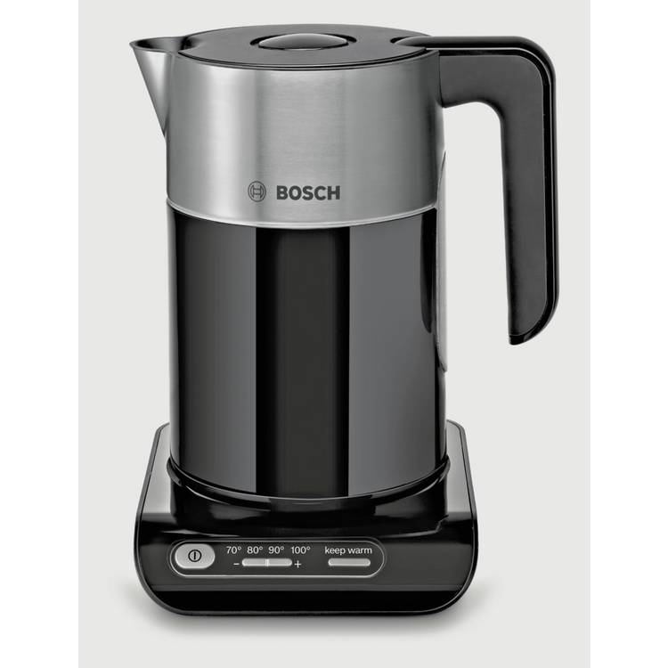 Bosch variable temperature kettle black 1.5 litre, imported from the UK