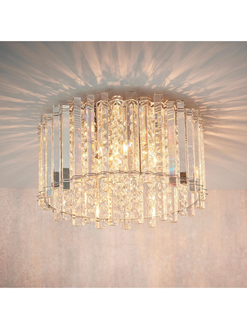 Gallery Home silver kimbie flush ceiling light, UK version
