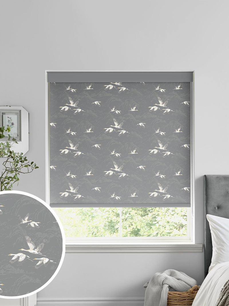 Laura Ashley grey Animalia made to measure roller blind (British brand)