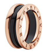 Harrods Bvlgari B.zero1 Two-Band Ring in Rose Gold and Black Ceramic- Buy online at McGrocer
