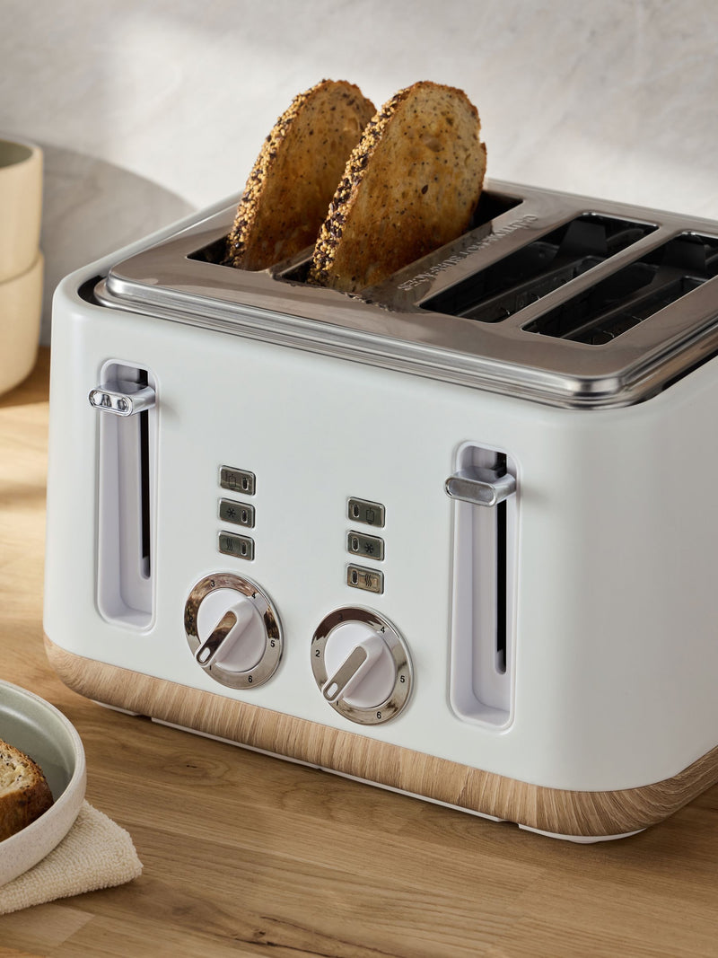 White Bronx 4 Slice Toaster