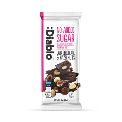 Holland & Barrett Diablo No Added Sugar Dark Chocolate Bar with Hazelnuts 85g- Buy online at McGrocer