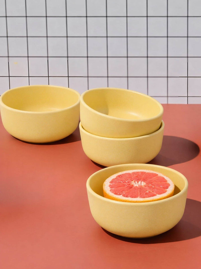 Curateology canary yellow cereal bowls set of 4 - British product