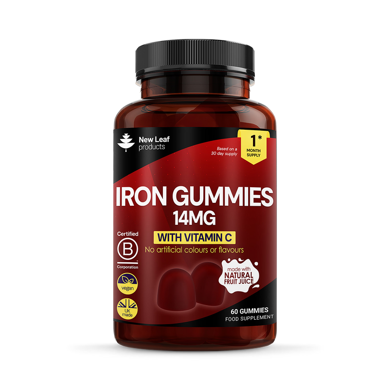 New Leaf Products iron gummies with Vitamin C 60 count, UK version