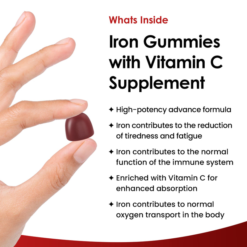 New Leaf Products iron gummies with Vitamin C 60 count, UK version