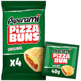 Peperami Pizza Buns Original 160g pack, imported from the UK