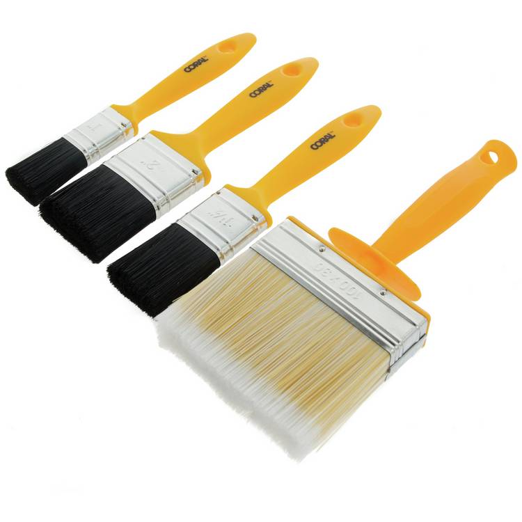 Coral Essentials paint brush set 4 piece, imported from the UK