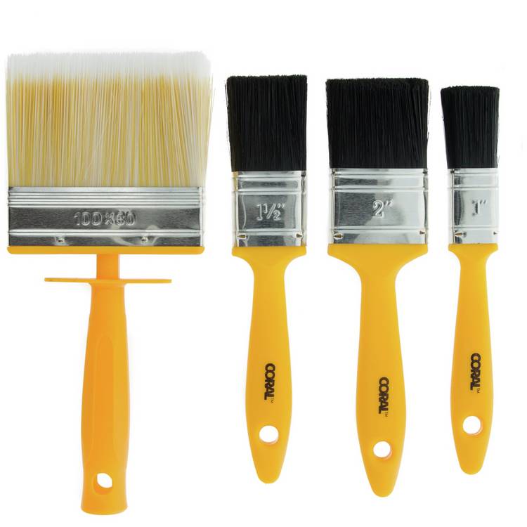 Coral Essentials paint brush set 4 piece, imported from the UK