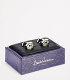 Babette Wasserman rhodium-plated smiley face cufflinks 1.5cm - British product