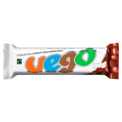 Barre de chocolat Vego Fairtrade aux noisettes entières 150g