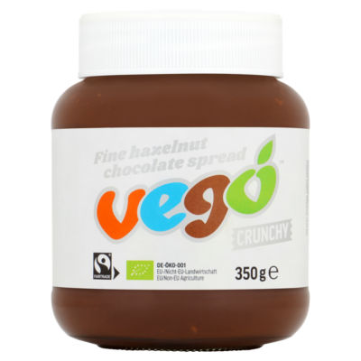 Vego crunchy hazelnut chocolate spread 350g (British brand)