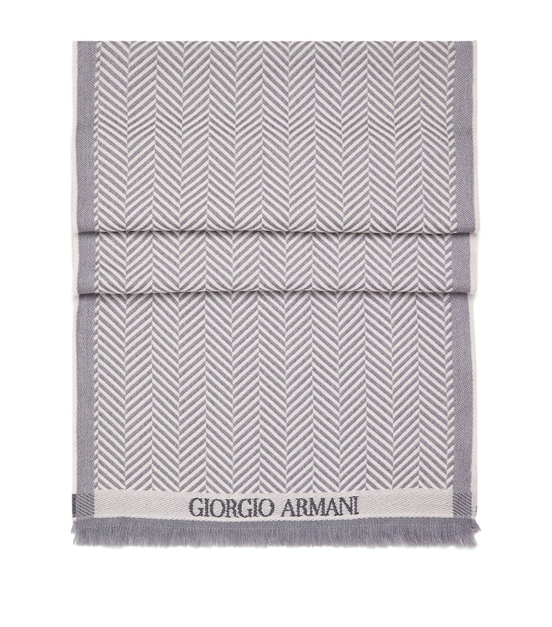 Giorgio Armani wool herringbone scarf - British product