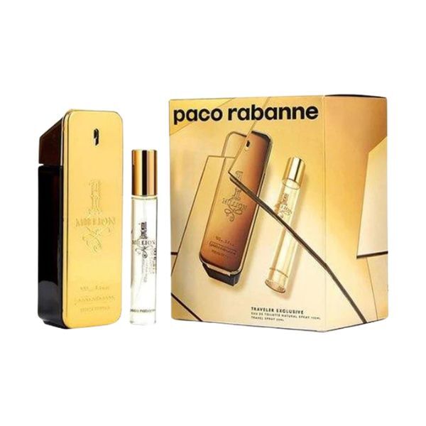 Paco Rabanne 1 Million EDT gift set 100ml 20ml travel spray, imported from the UK