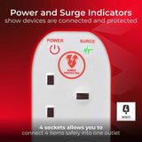 Masterplug extension lead 4 socket 1m - British product