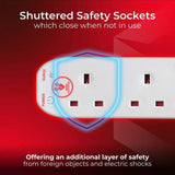 Masterplug extension lead 4 socket 1m - British product
