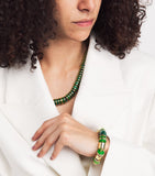 Eddie Borgo Lenox bracelet with jade malachite and crystal pave, imported from the UK