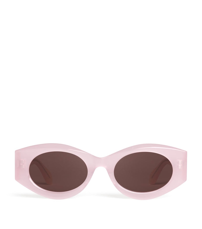Alaïa oval sunglasses baby pink acetate - British product