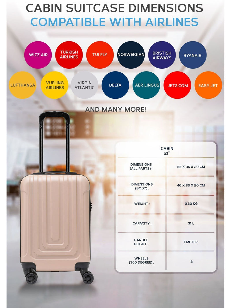 Flight Knight Champagne cabin suitcase 55x35x20cm (British brand)