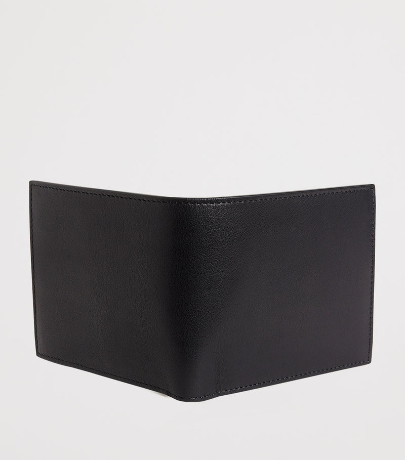 Thom Browne leather bifold wallet with tricolour lining, UK version