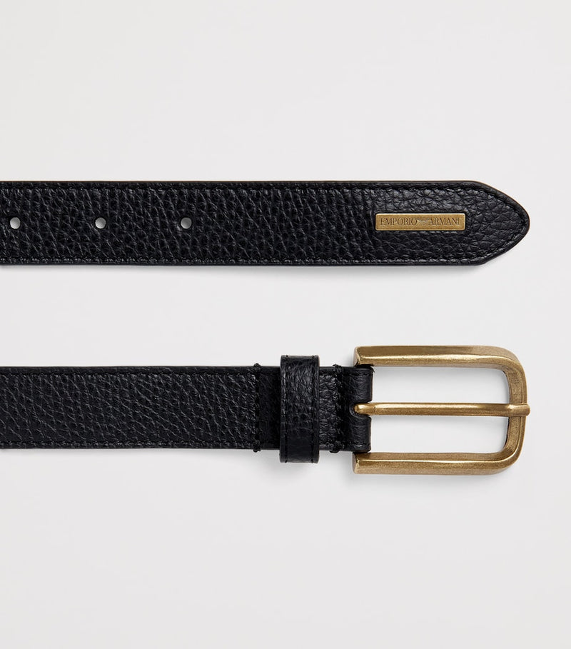 Emporio Armani grained leather belt - British product