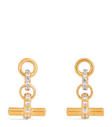 Harrods Tilly Sveaas Gold-Plated Crystal T-Bar Earrings- Buy online at McGrocer
