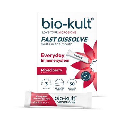 Bio-Kult Everyday Hurtig-oppløselig pulver Immunsystem Blandede bær Probiotika 30 pinner