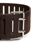 Alaïa leather rectangular buckle belt, UK version