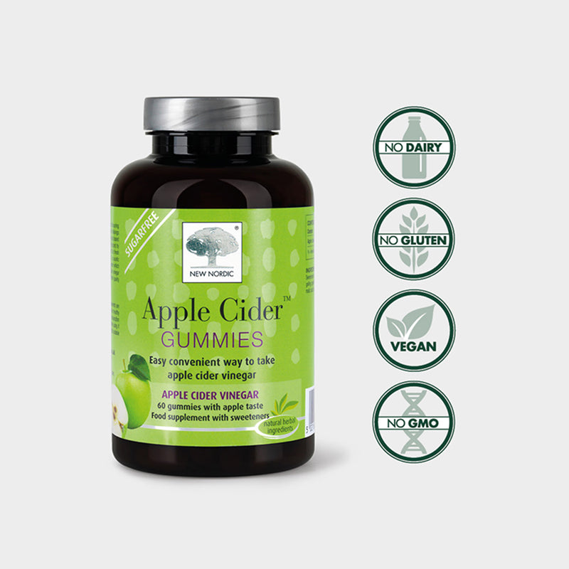 New Nordic Apple Cider Vinegar Gummies 60 Gummies, imported from the UK