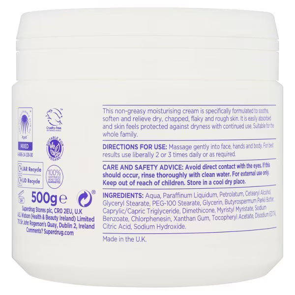 Superdrug Dry Skin Relief Cream 500ml (British brand)