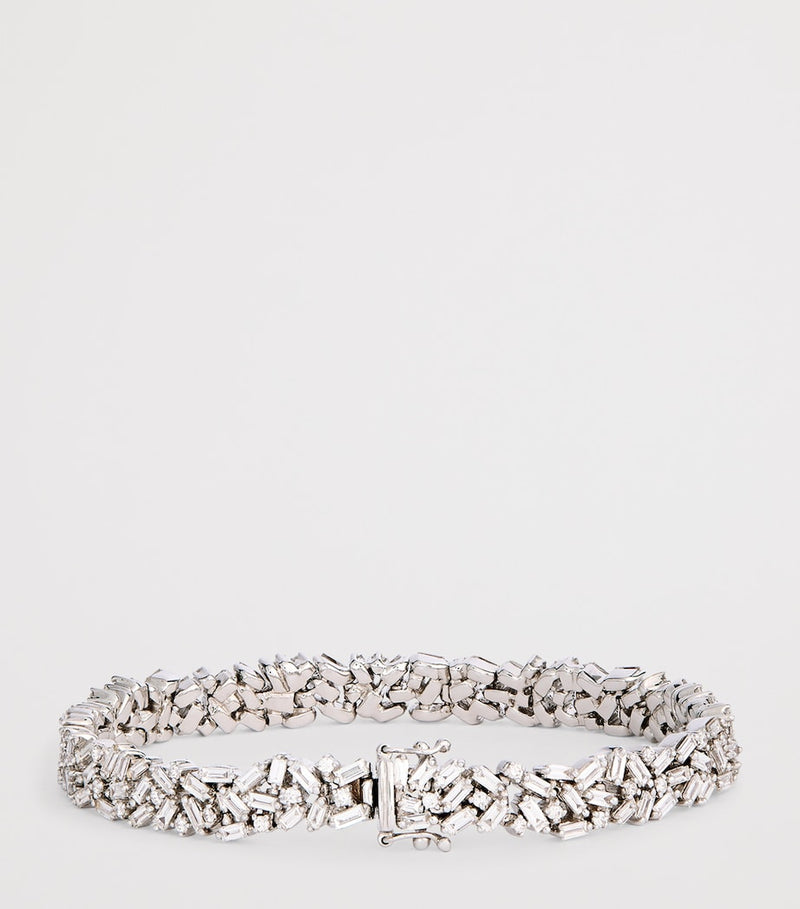 Suzanne Kalan white gold diamond tennis bracelet, UK version